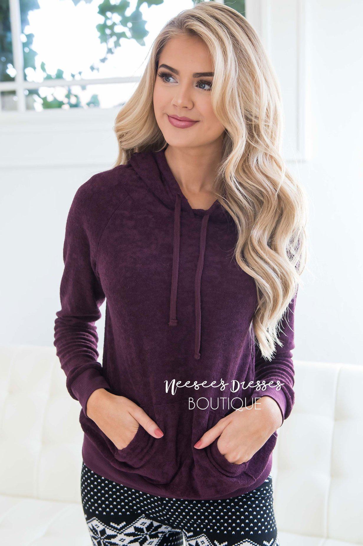 Soft Fuzzy Lightweight Hoodie Tops vendor-unknown 