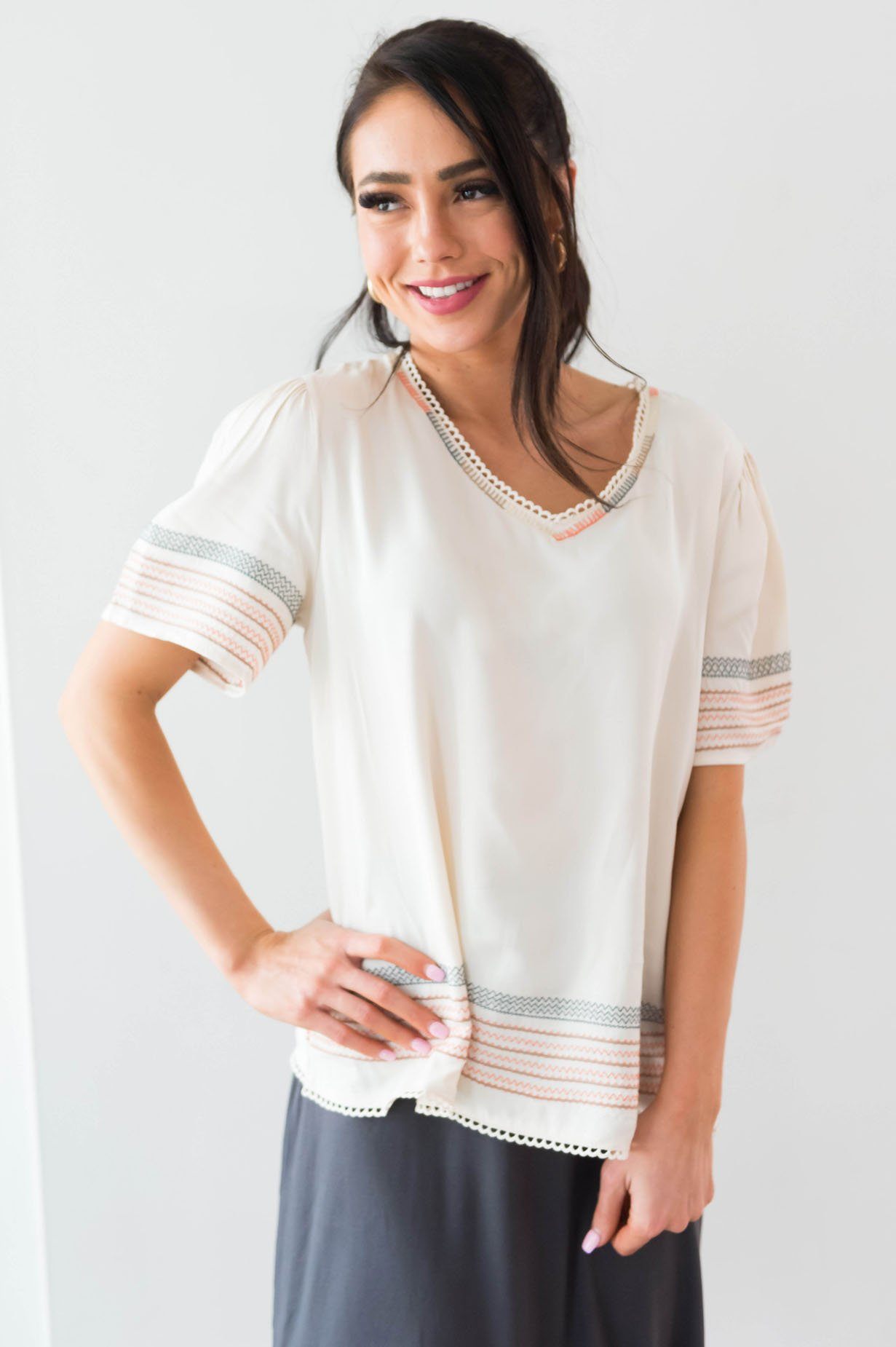 Many Travels Modest Blouse Modest Dresses vendor-unknown 