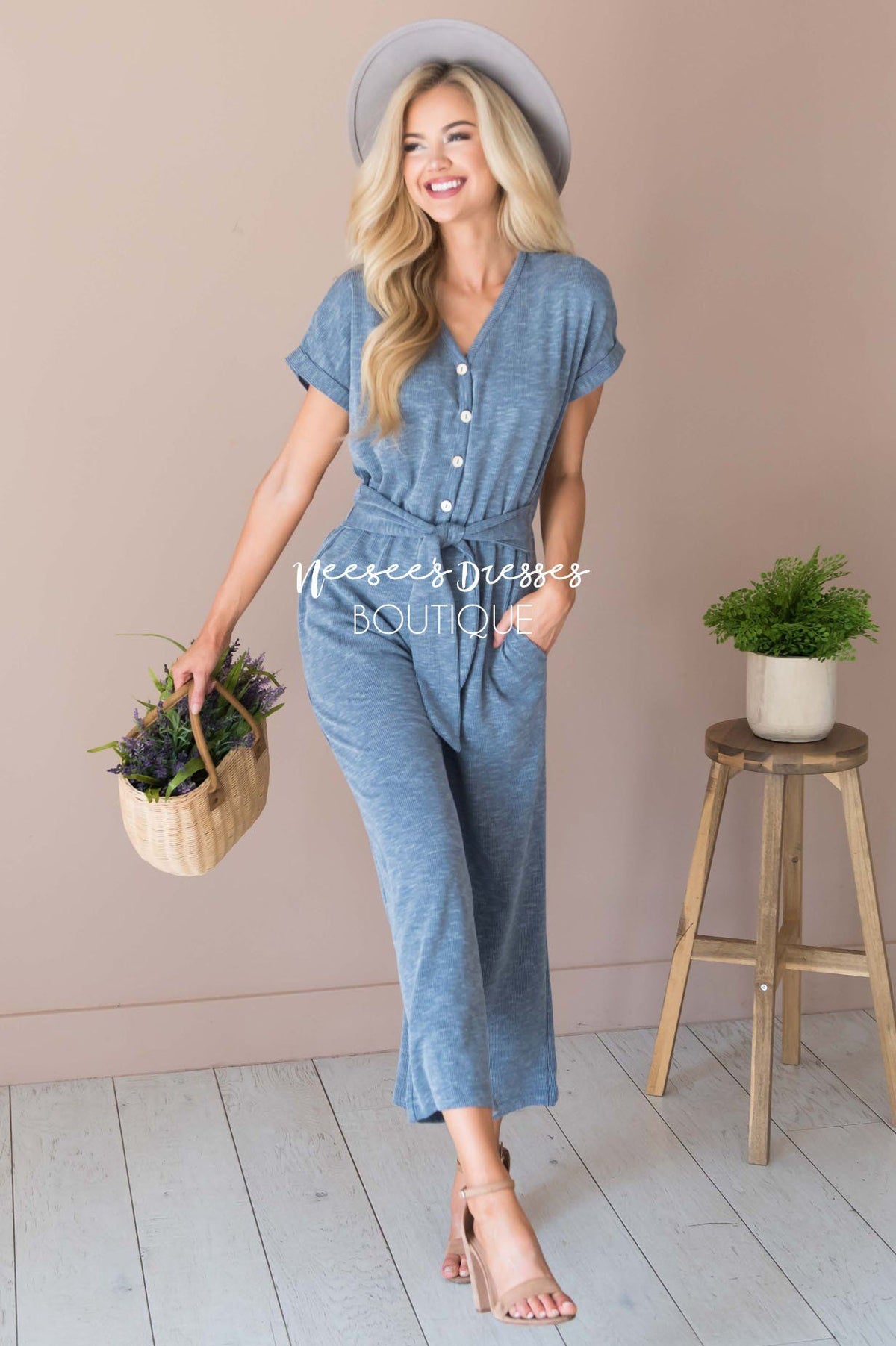 Dusty Navy Modest Jumpsuit | Best Place To Buy Modest Dresses - NeeSee ...