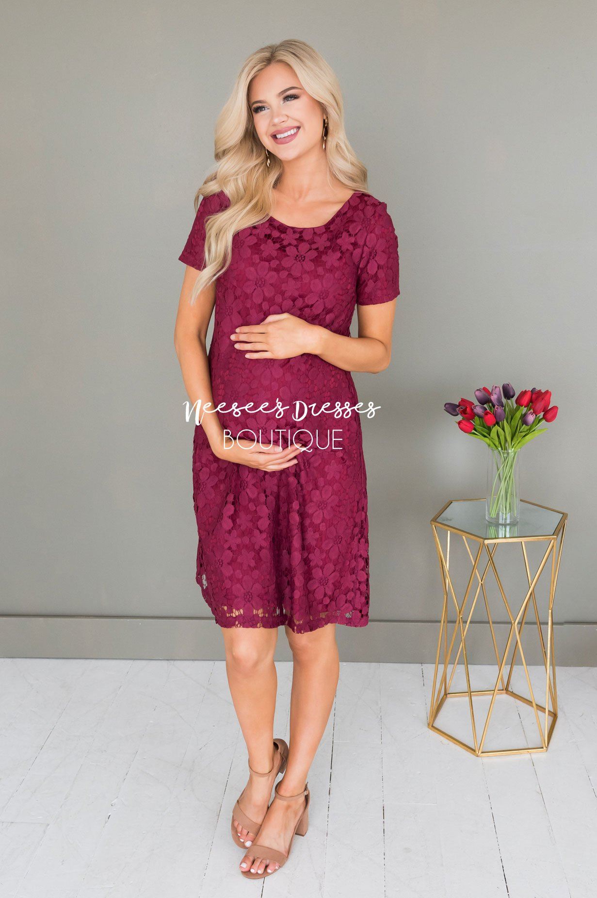 The Kennedy Lace Shift Dress Modest Dresses vendor-unknown 