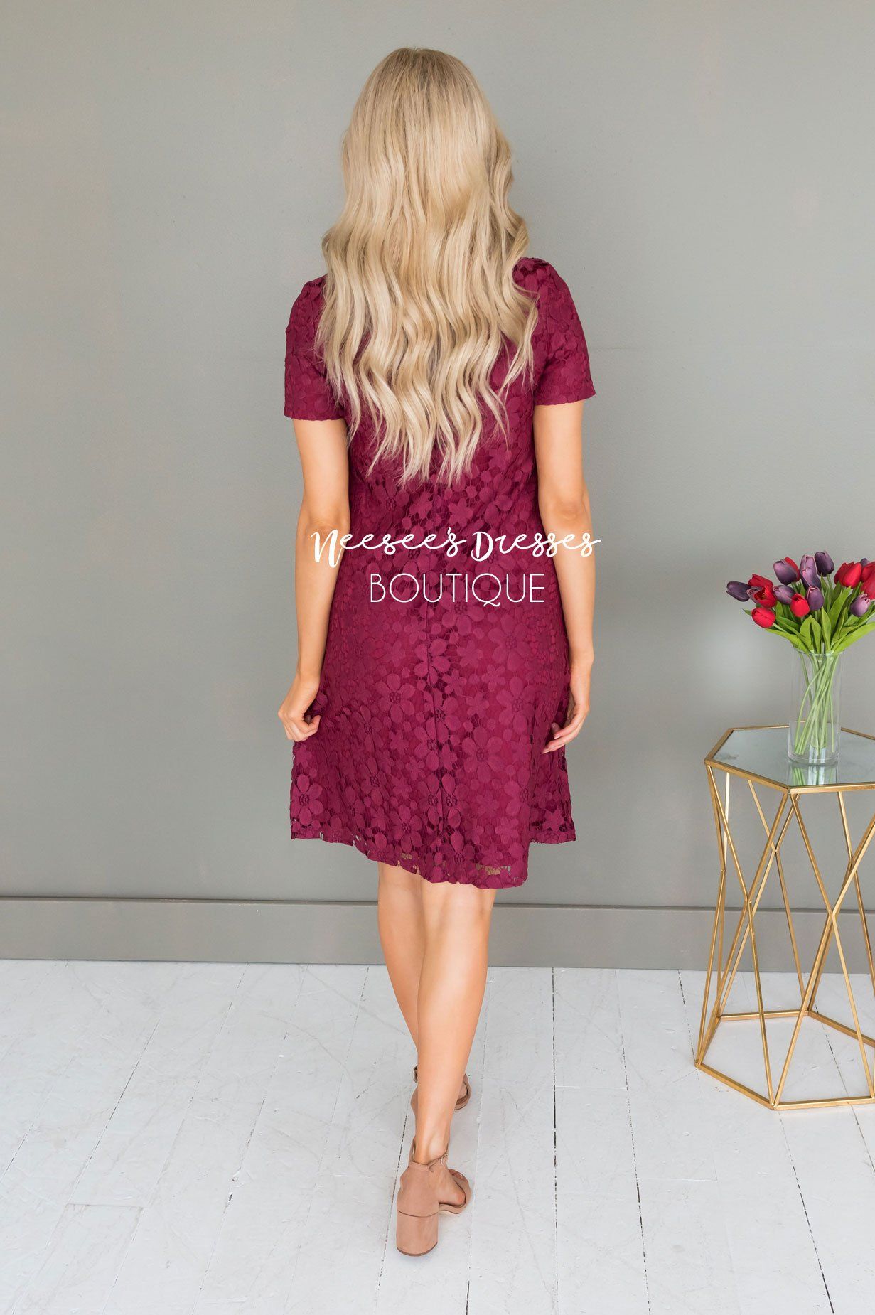 The Kennedy Lace Shift Dress Modest Dresses vendor-unknown 