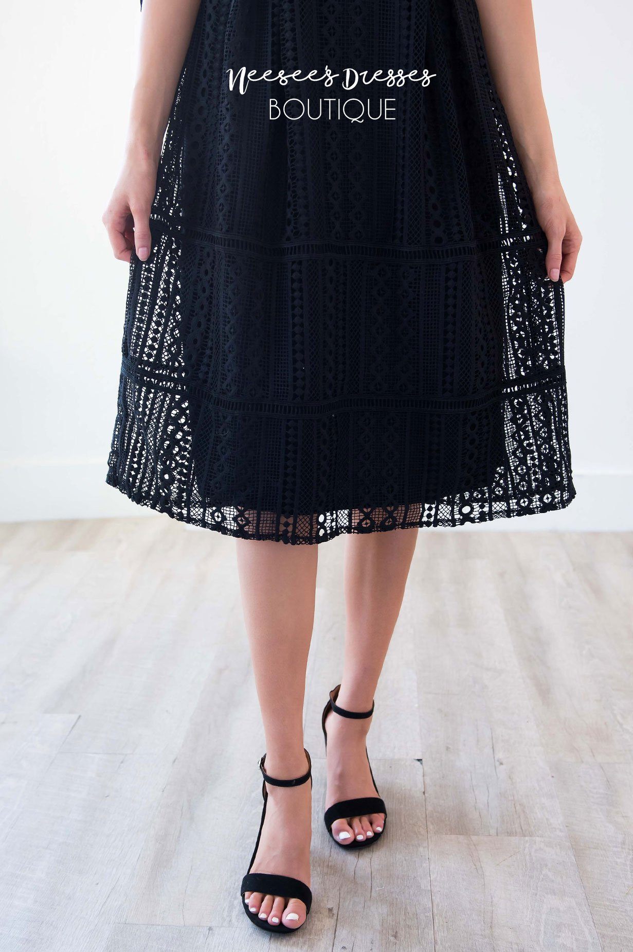 The Alyce Black Lace Dress Modest Dresses vendor-unknown 
