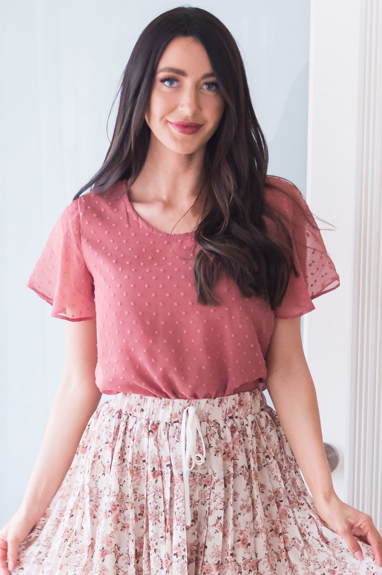 Gorgeous Swiss Dot Blouse Tops vendor-unknown 