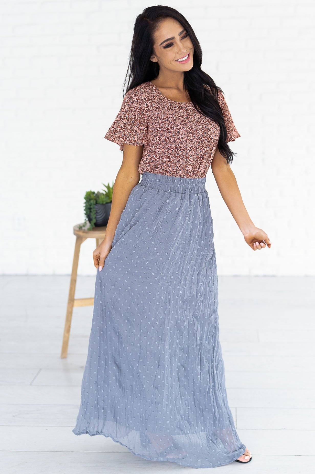 Ditzy Floral Modest Blouse Tops vendor-unknown 