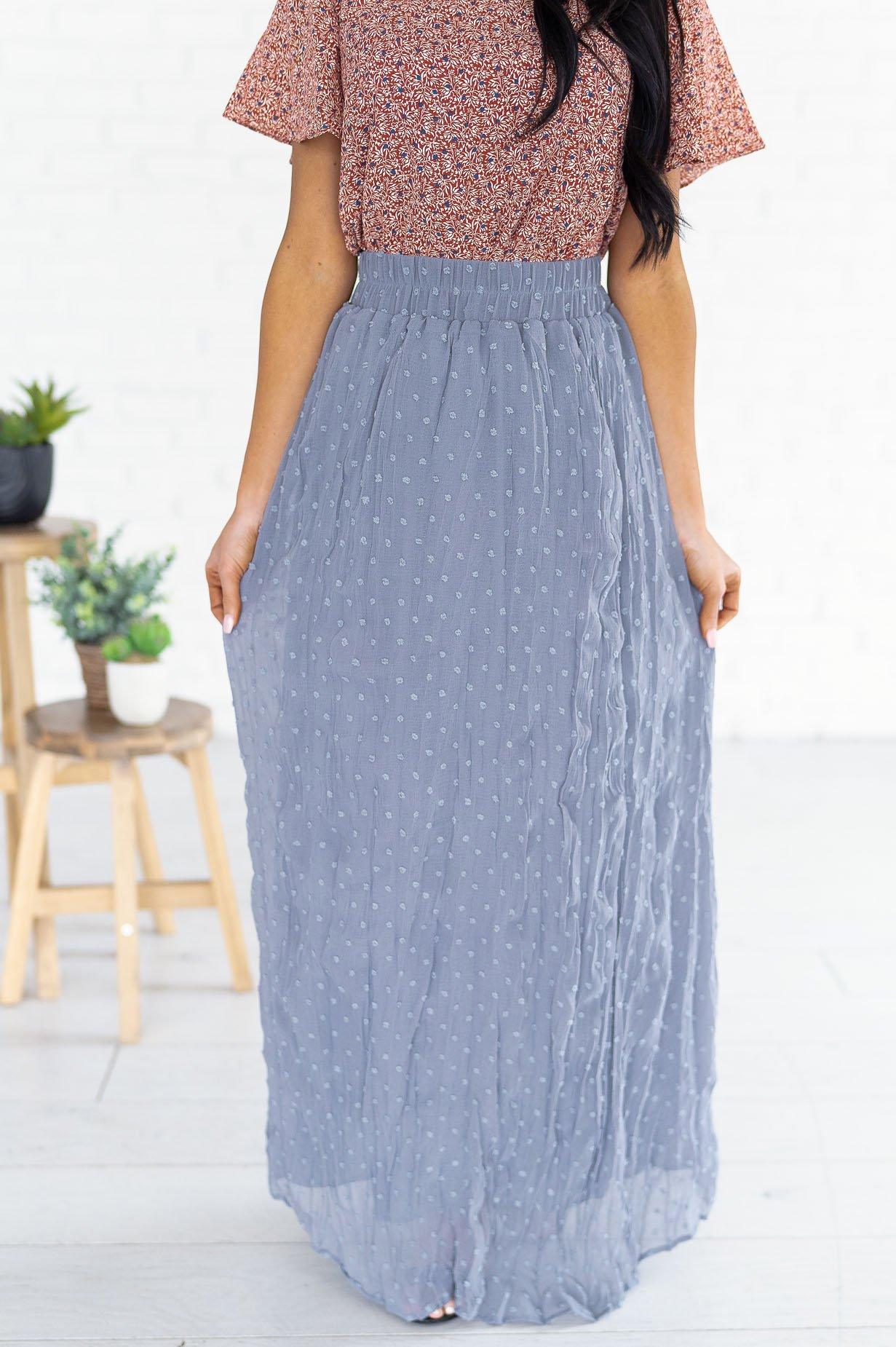 Spring Garden Swiss Dot Skirt Modest Dresses vendor-unknown 