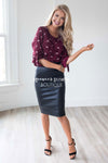 Vegan Leather Pencil Skirt Skirts vendor-unknown