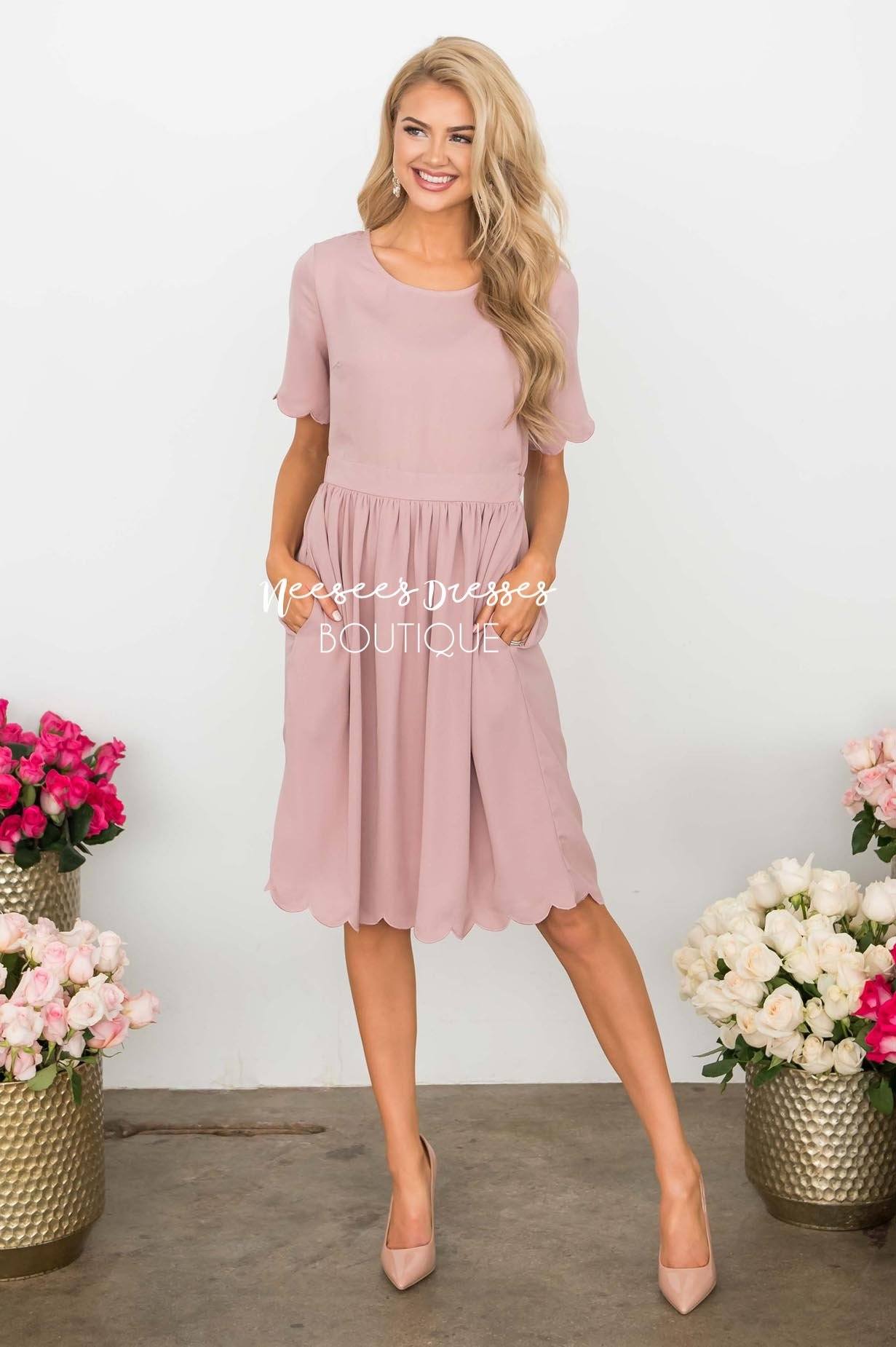 The Katrina Scallop Hem Dress Modest Dresses vendor-unknown 