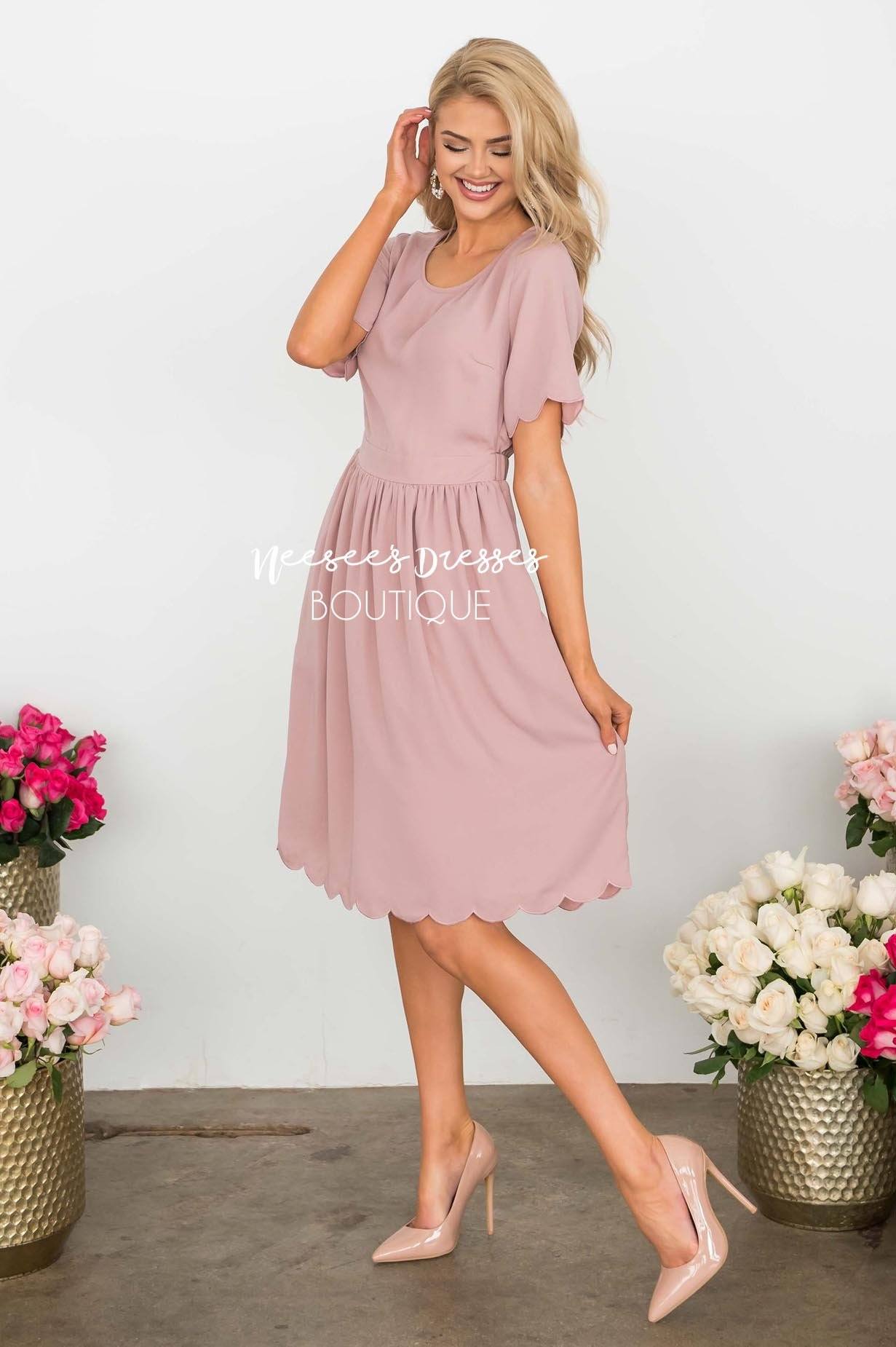The Katrina Scallop Hem Dress Modest Dresses vendor-unknown 
