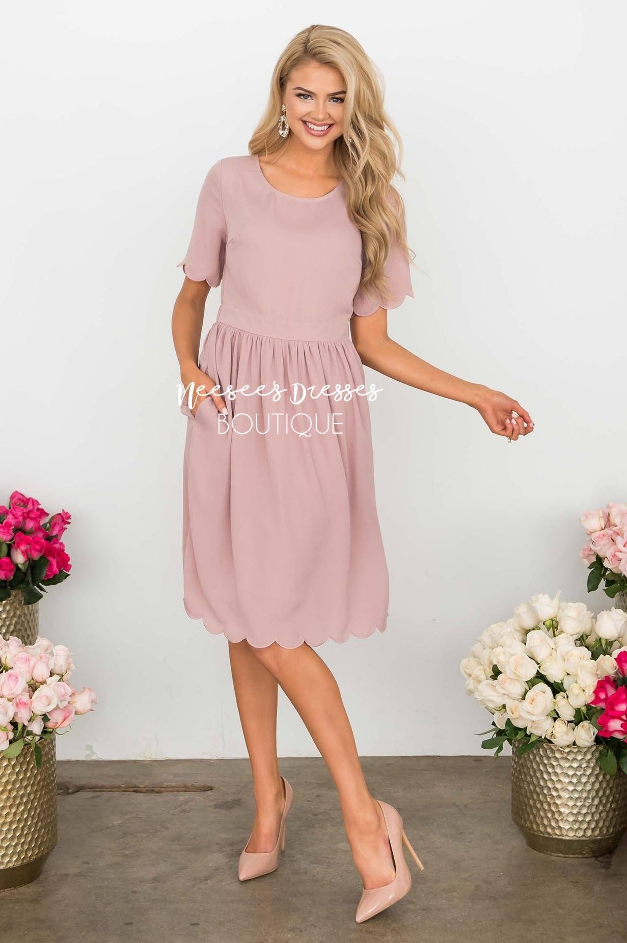The Katrina Scallop Hem Dress Modest Dresses vendor-unknown 