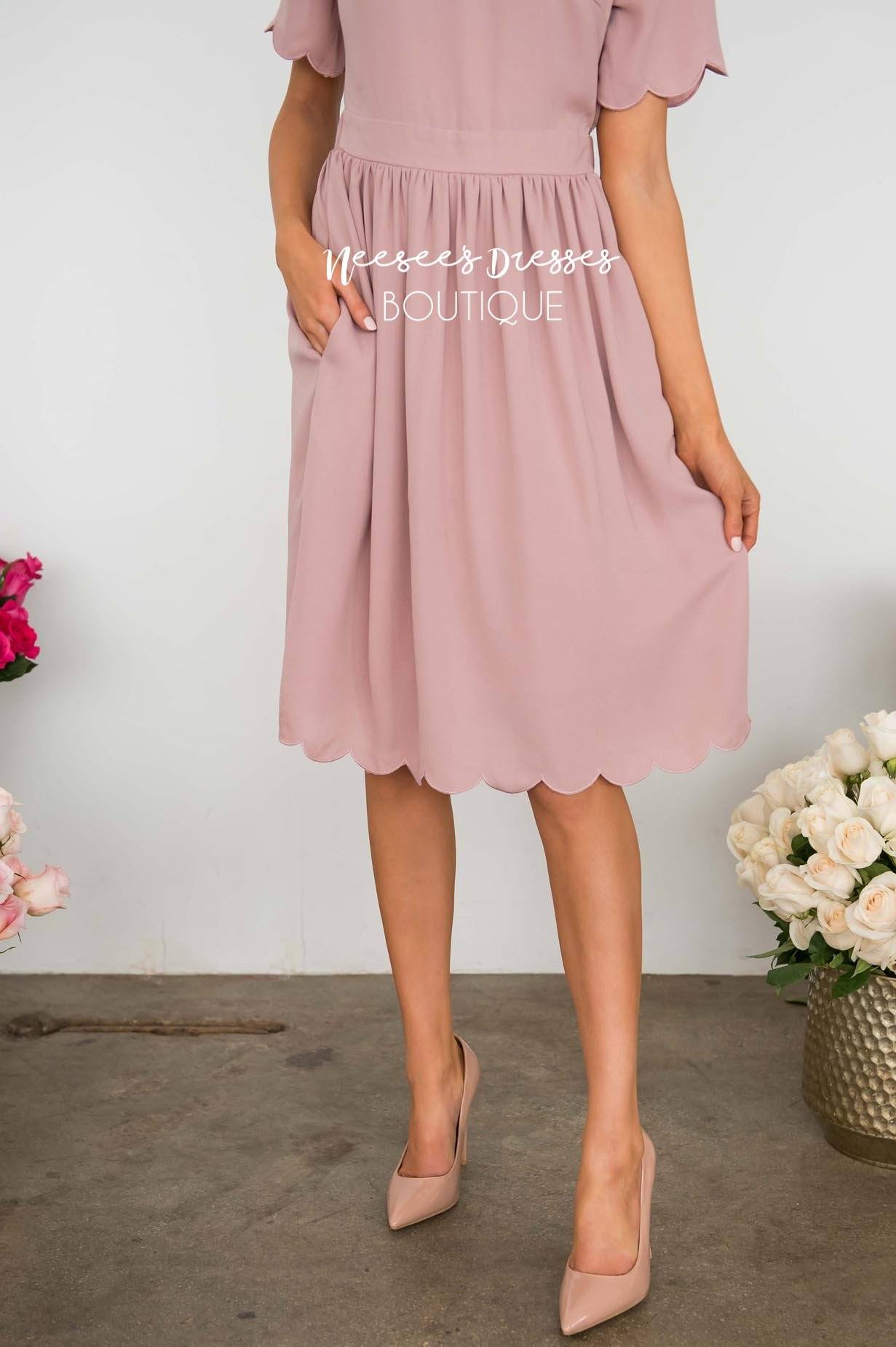 The Katrina Scallop Hem Dress Modest Dresses vendor-unknown 