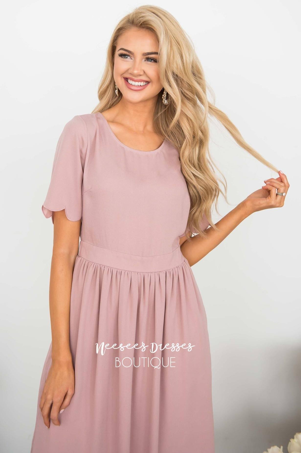 The Katrina Scallop Hem Dress Modest Dresses vendor-unknown 