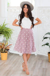 Classic Polka Dots Modest Skirt Skirts vendor-unknown