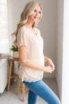 Living In The Moment Eyelet Blouse Tops vendor-unknown