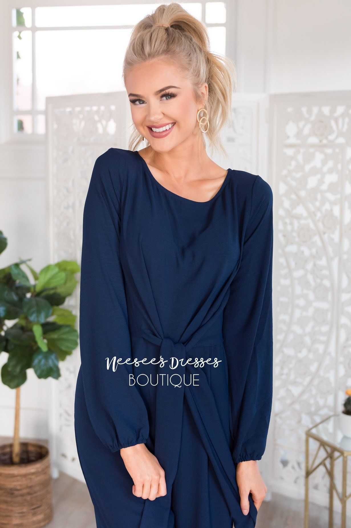 The Lolo Navy Jumpsuit Modest Dresses vendor-unknown 
