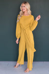 The Lolo Mustard Jumpsuit Modest Dresses vendor-unknown