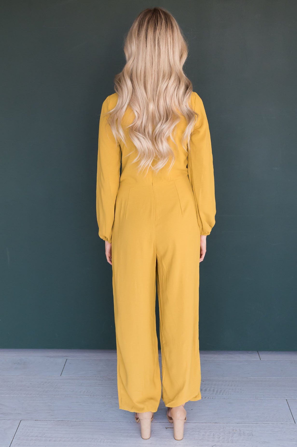 The Lolo Mustard Jumpsuit Modest Dresses vendor-unknown 