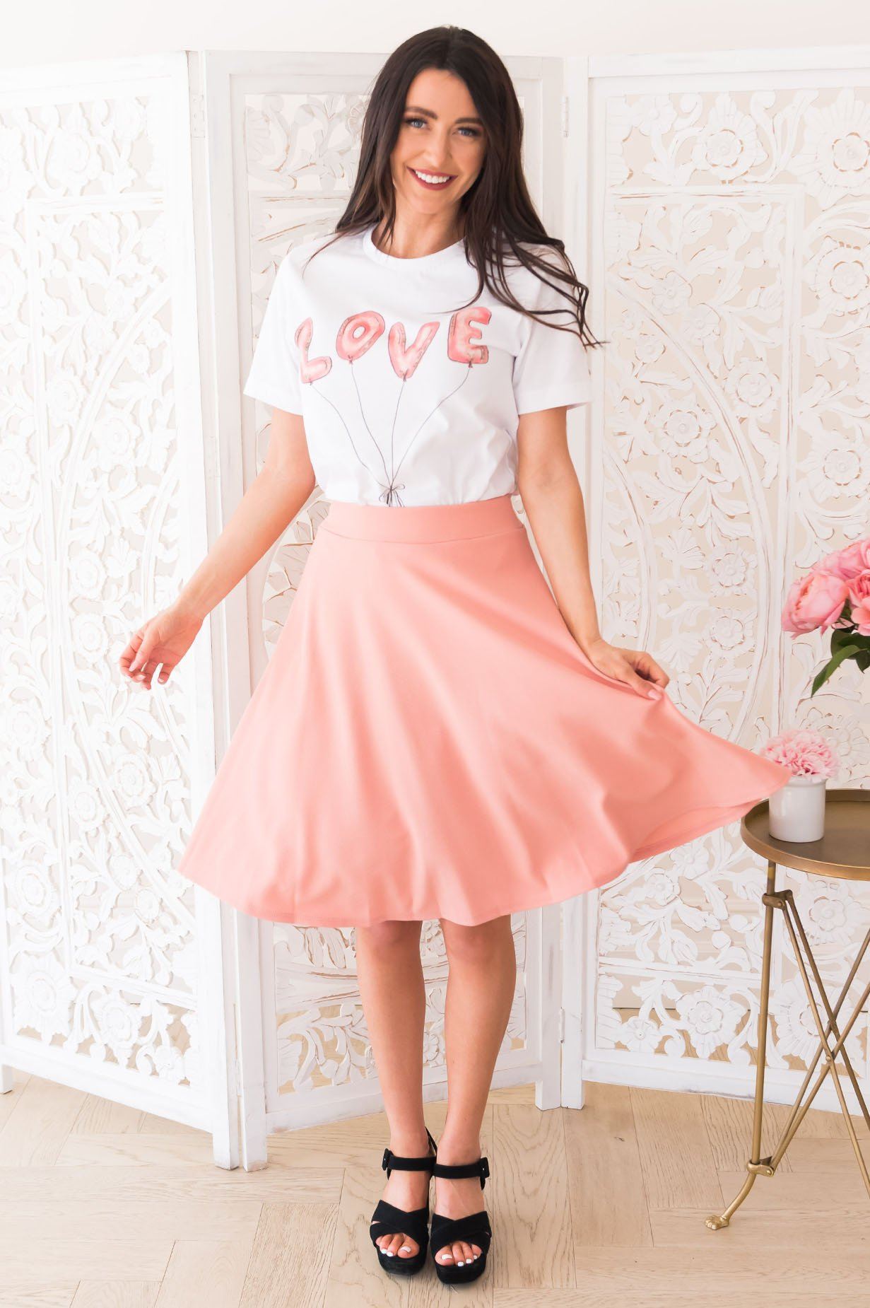 Love At First Sight Modest Circle Skirt Modest Dresses vendor-unknown 