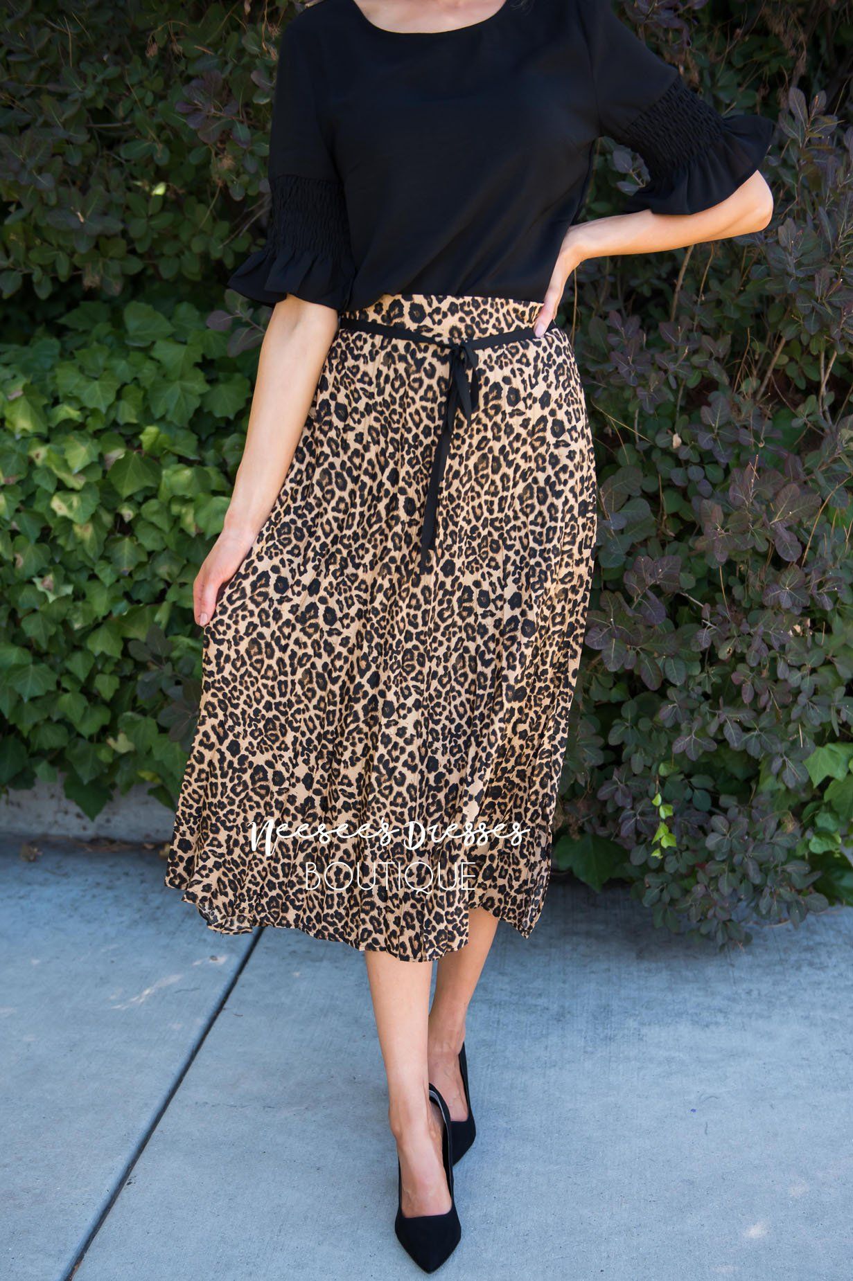 Lovely in Leopard Skirt Modest Dresses vendor-unknown 