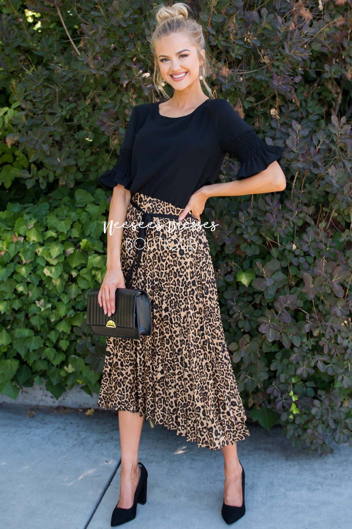 Lovely in Leopard Skirt Modest Dresses vendor-unknown 