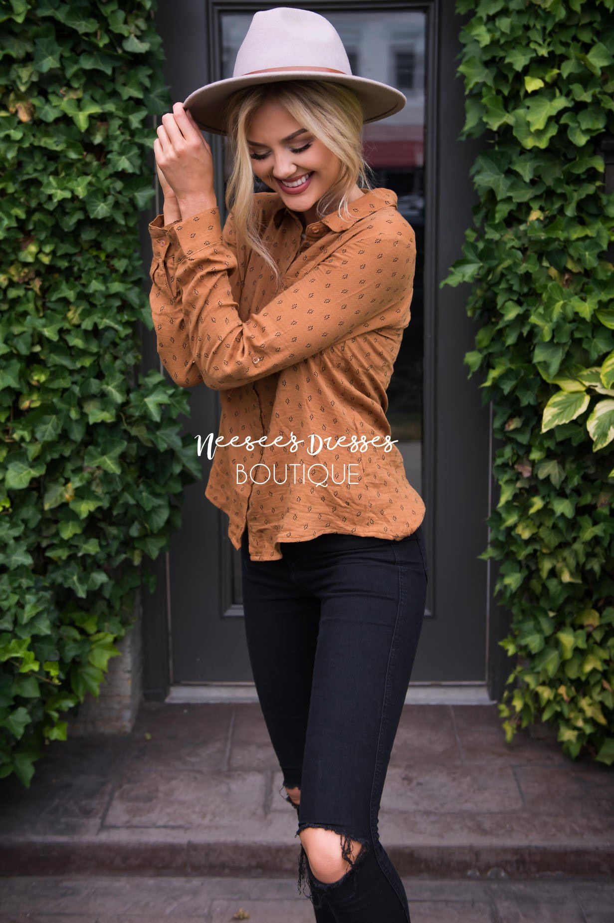 Dream Of Me Button Down Top Tops vendor-unknown 