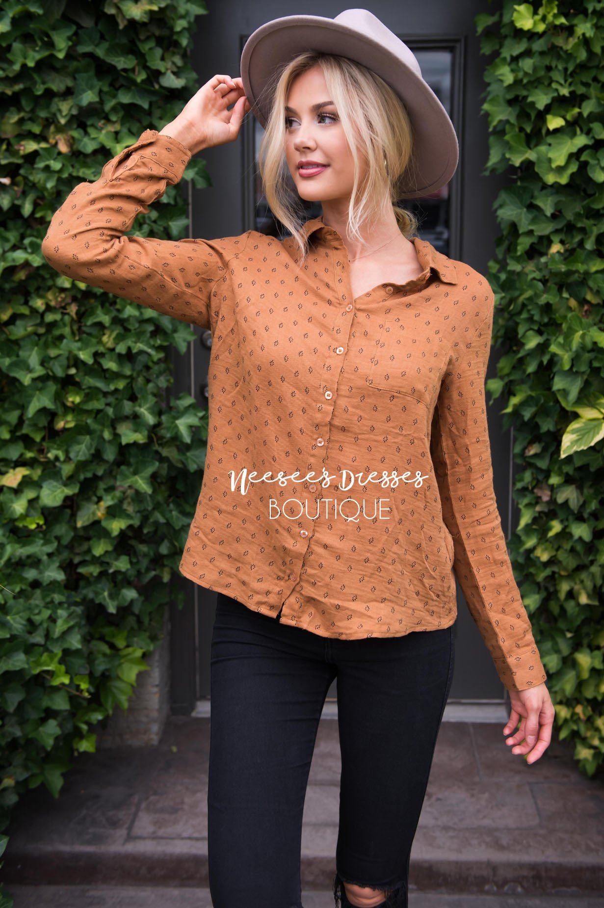 Dream Of Me Button Down Top Tops vendor-unknown 