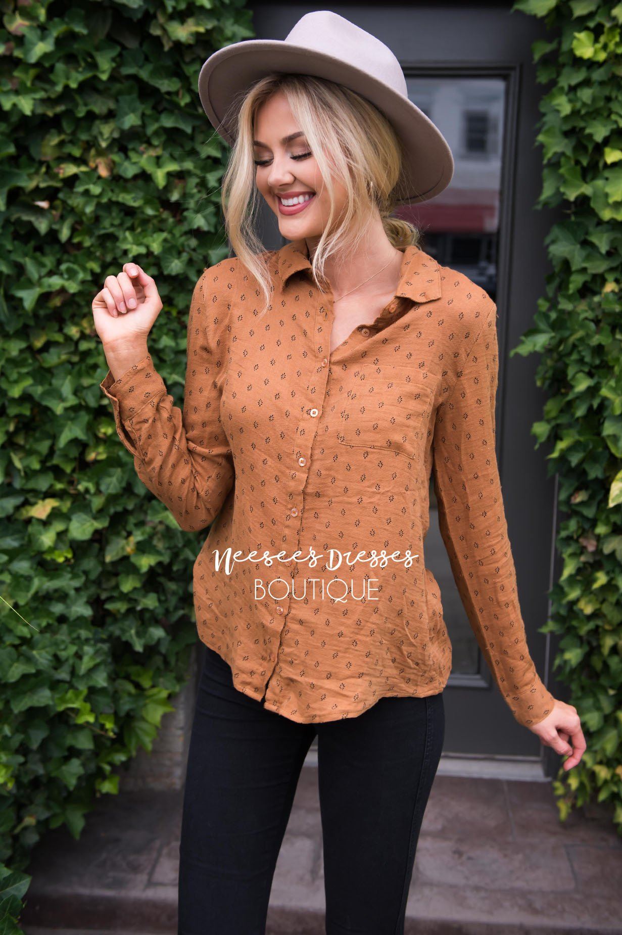 Dream Of Me Button Down Top Tops vendor-unknown 