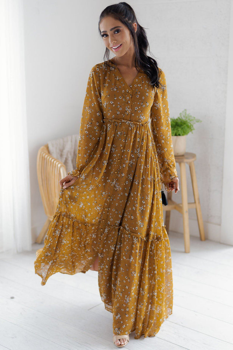The Luca Modest Floral Maxi Dress - NeeSee's Dresses