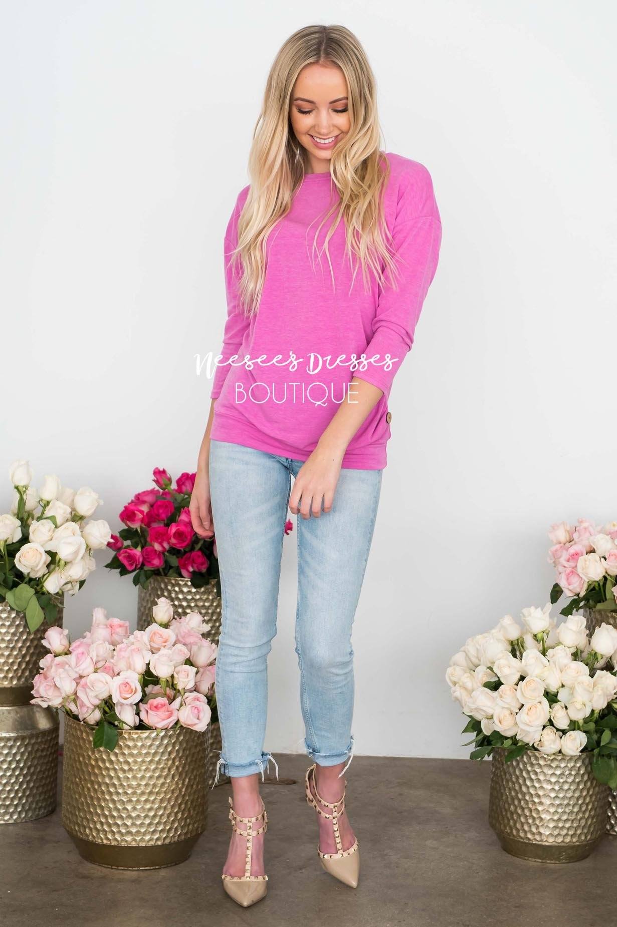 Buttons & Love Sweater Tops vendor-unknown 