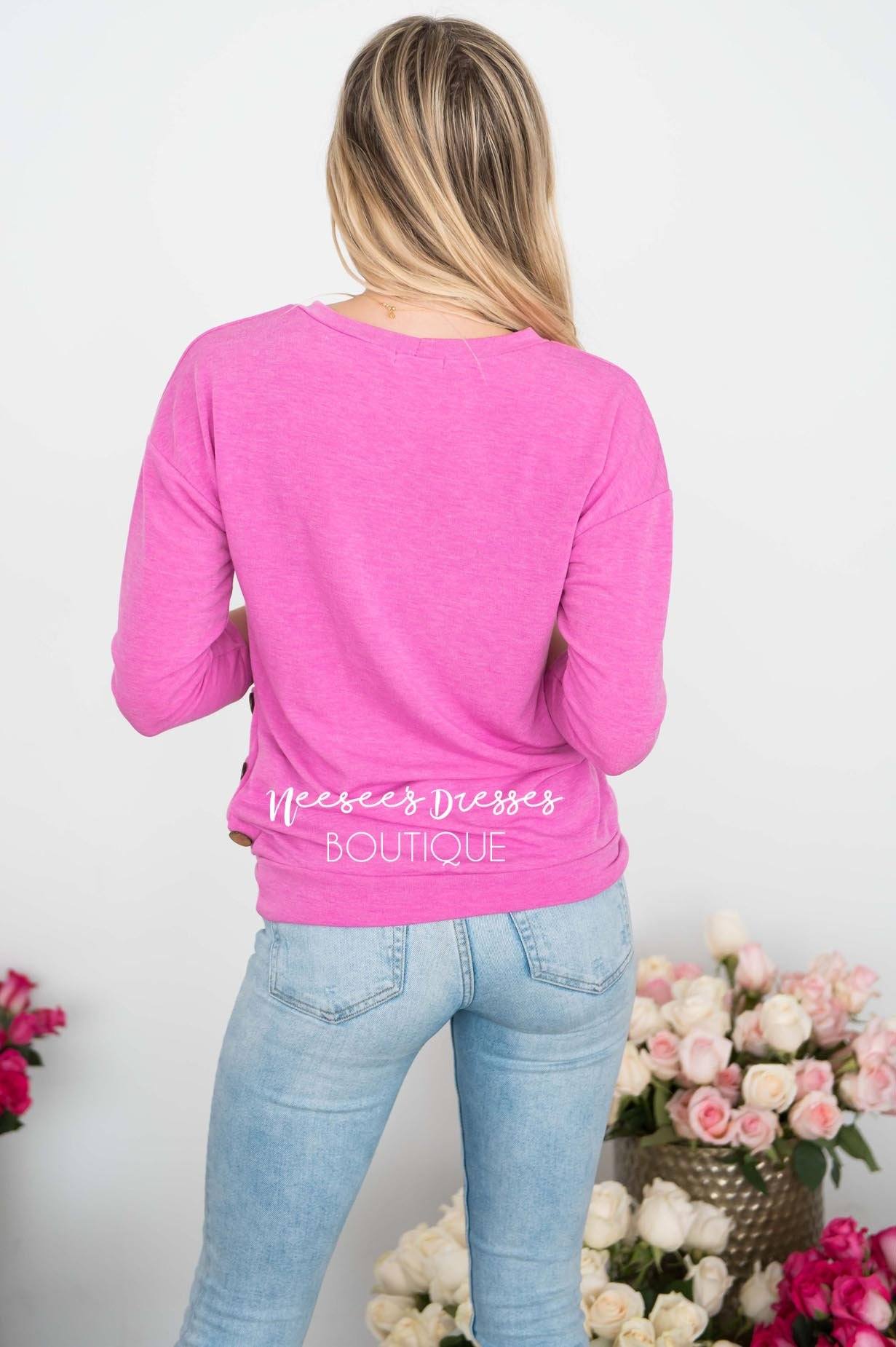 Buttons & Love Sweater Tops vendor-unknown 