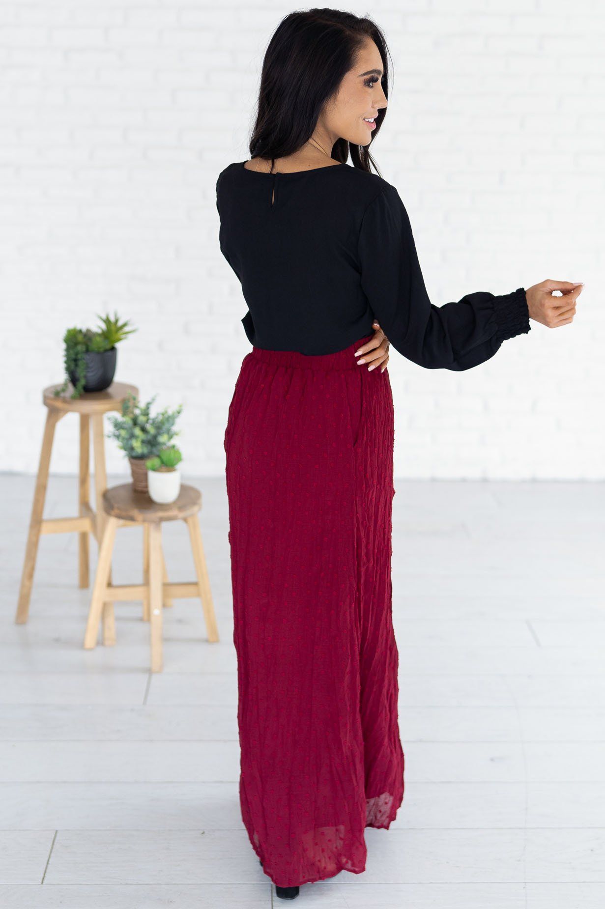 Spring Garden Swiss Dot Skirt Modest Dresses vendor-unknown 