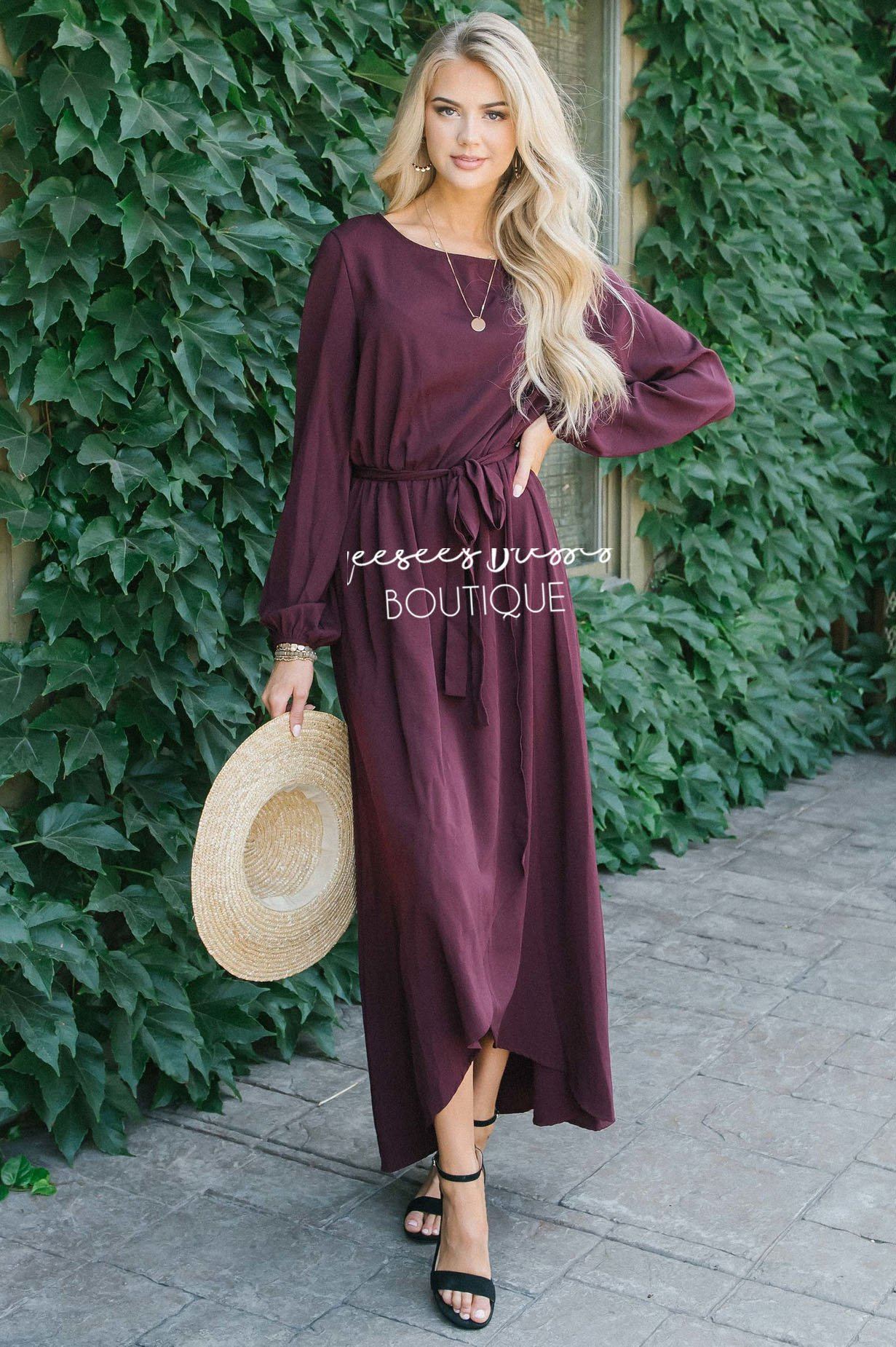The Maleah - Long Sleeves Modest Dresses vendor-unknown 