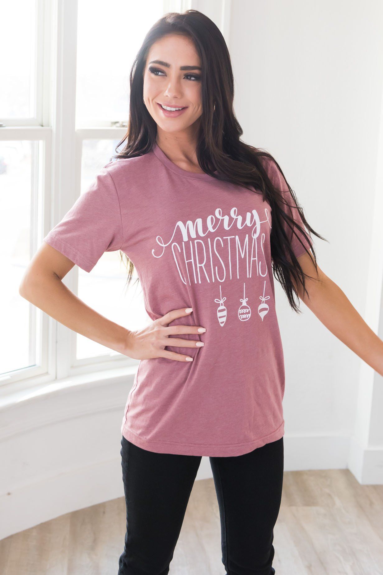 Ornamental Merry Christmas Modest Tee Modest Dresses vendor-unknown 