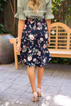 Midnight Flower Garden Tie Front Skirt Modest Dresses vendor-unknown