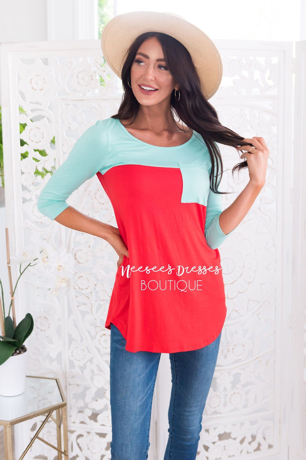 In The Groove Modest Baseball Tee Modest Dresses vendor-unknown 