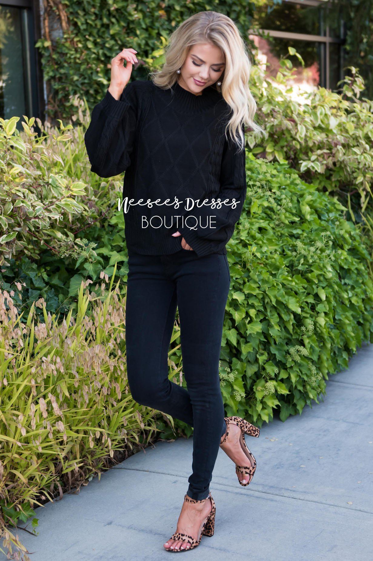 Missing Me cable knit sweater Tops vendor-unknown 