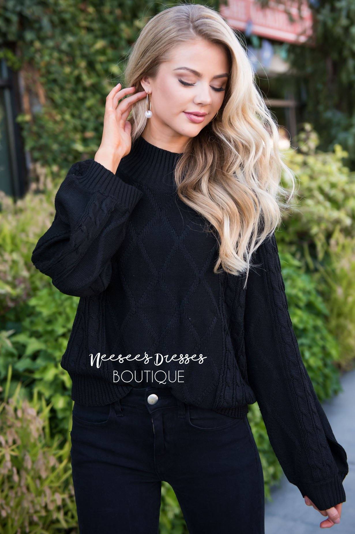 Missing Me cable knit sweater Tops vendor-unknown 