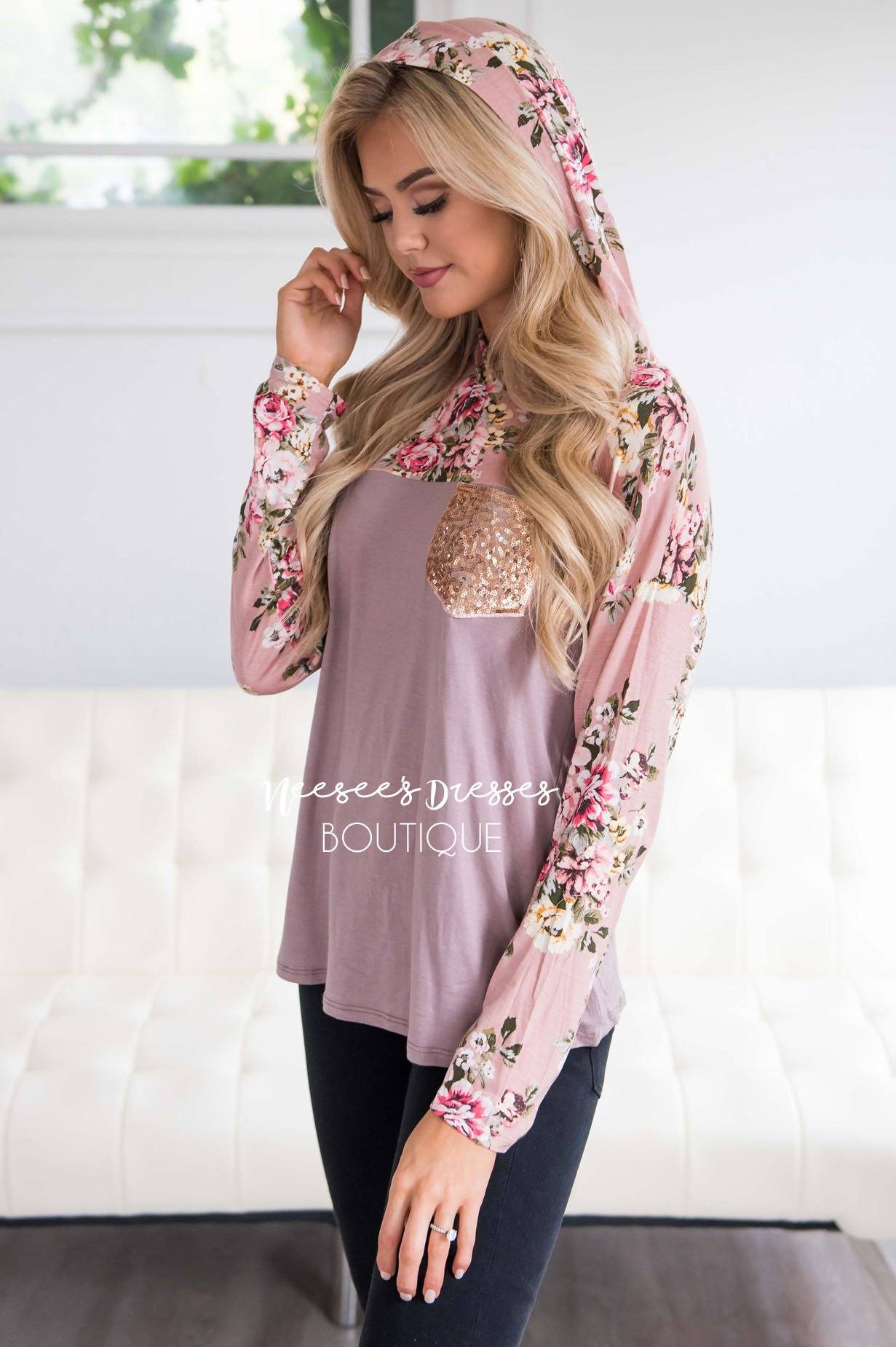 Like a Love Song Sequin Pocket Hoodie Tops vendor-unknown 