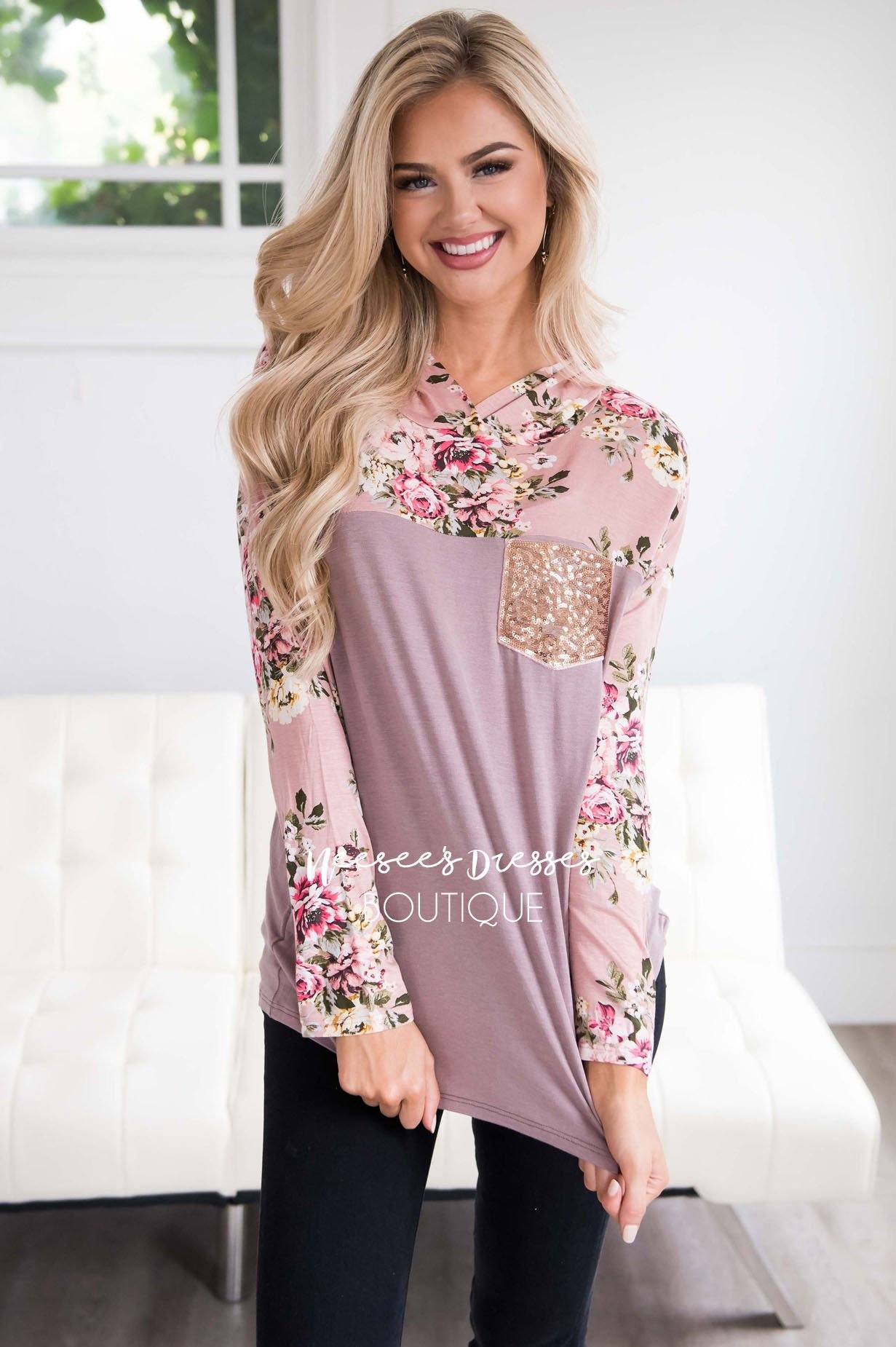 Like a Love Song Sequin Pocket Hoodie Tops vendor-unknown 