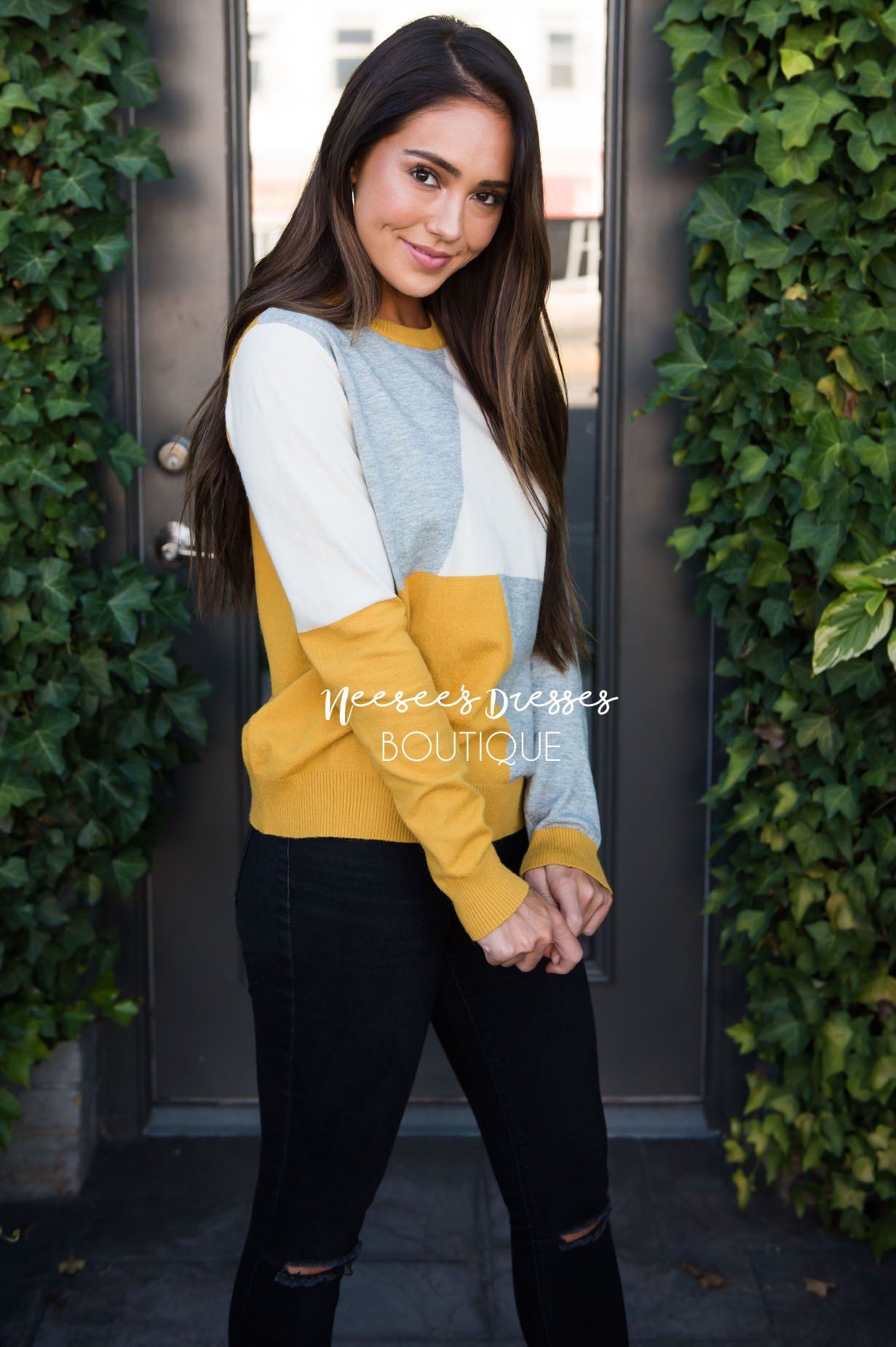 Pay it Forward block sweater Tops vendor-unknown 