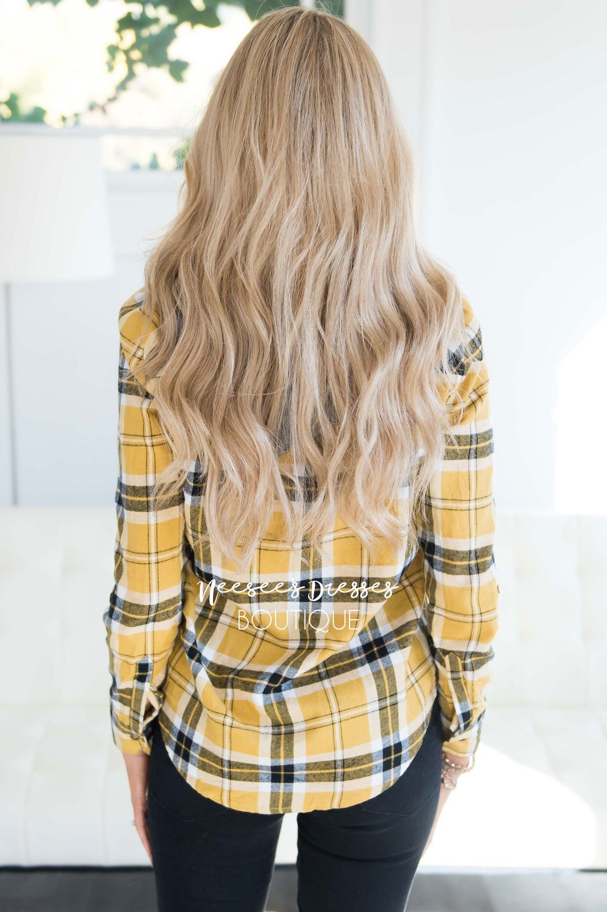 Steady My Soul Plaid Button Up Hoodie Tops vendor-unknown 