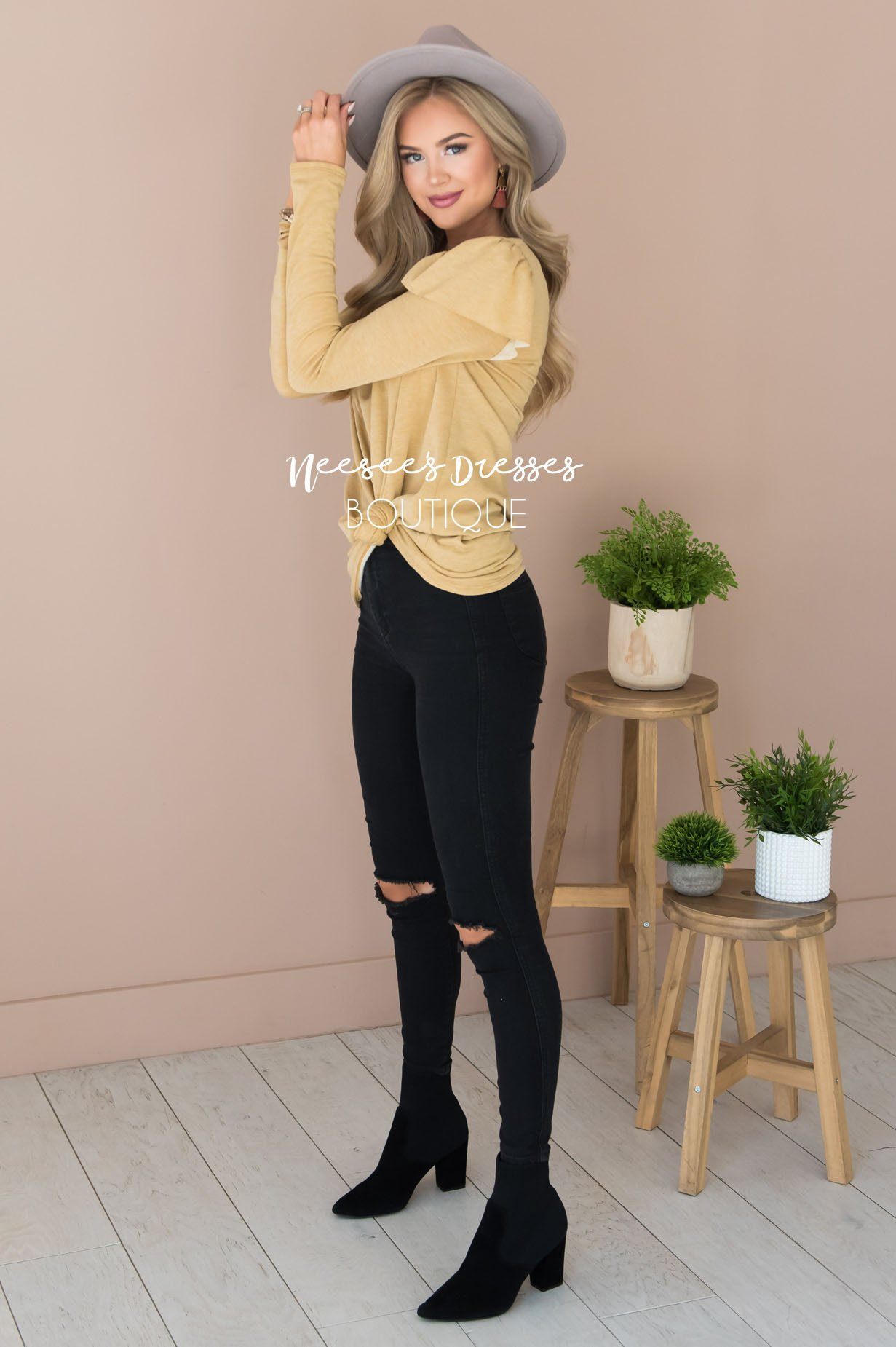 You're So Beautiful Ruffle Sleeve Top Modest Dresses vendor-unknown 