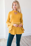 Romantic Flounce Sleeve Sweater Tops vendor-unknown 