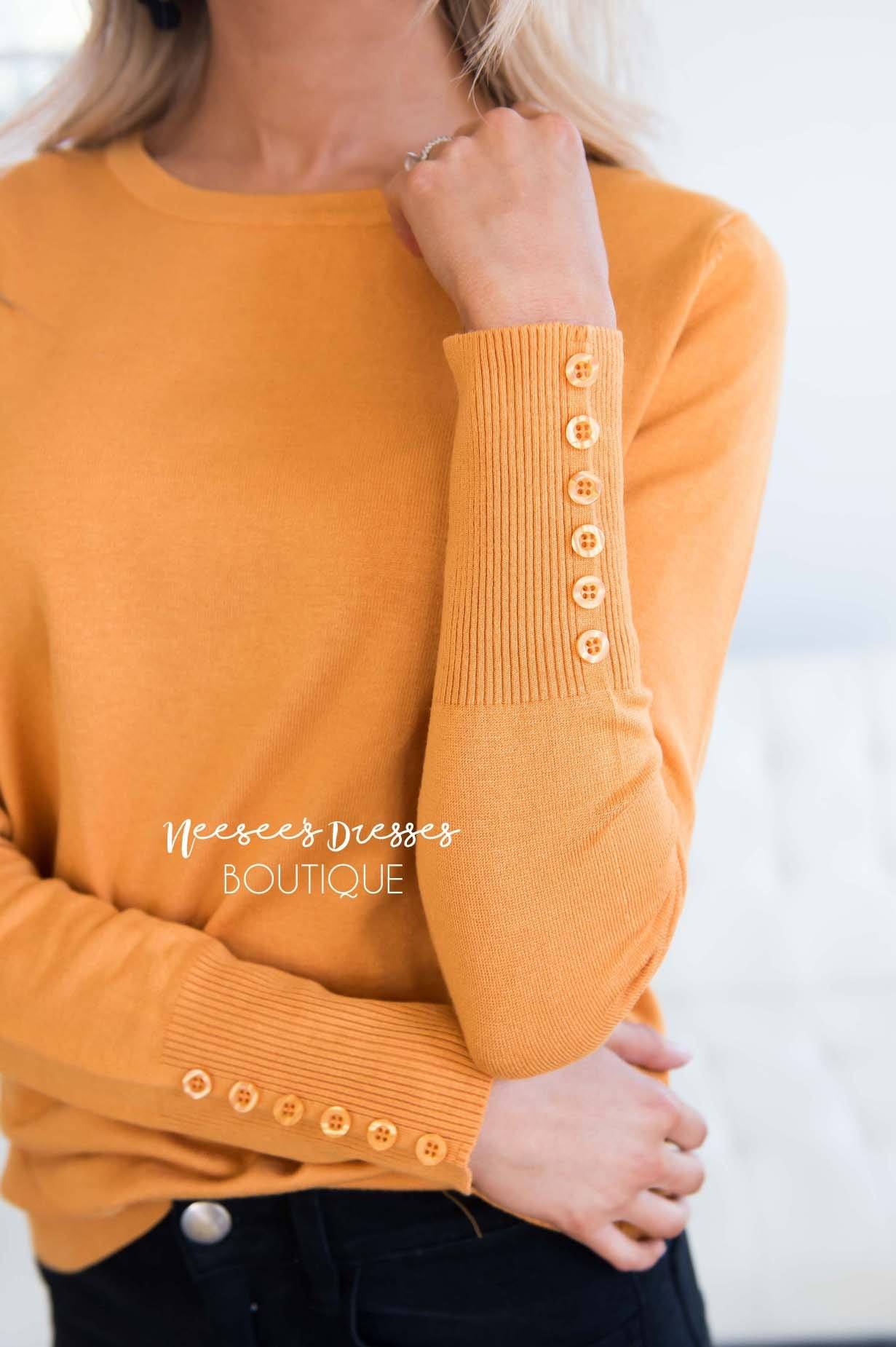 In Love with Fall Button Sleeve Sweater Tops vendor-unknown 