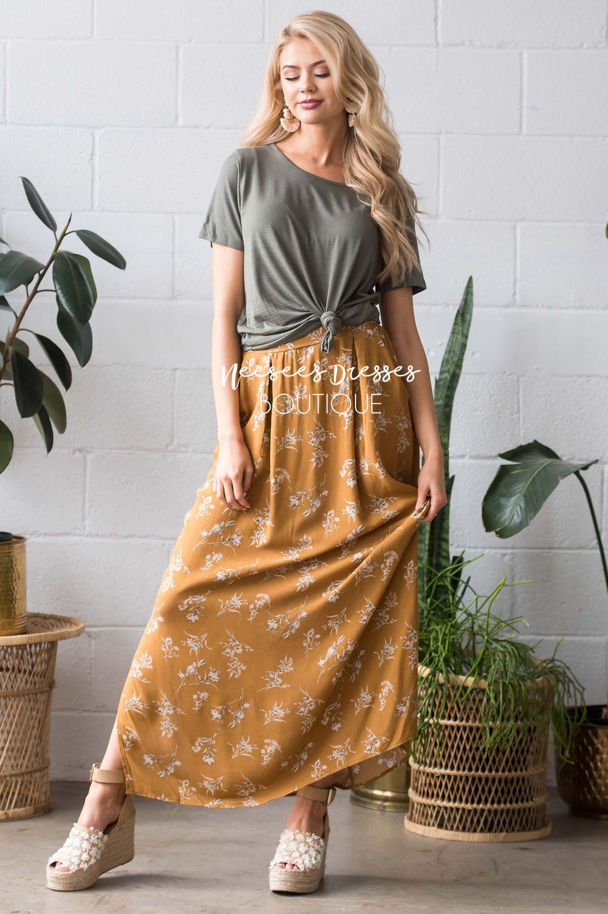 Boho Tie Waist Maxi Skirt Skirts vendor-unknown 