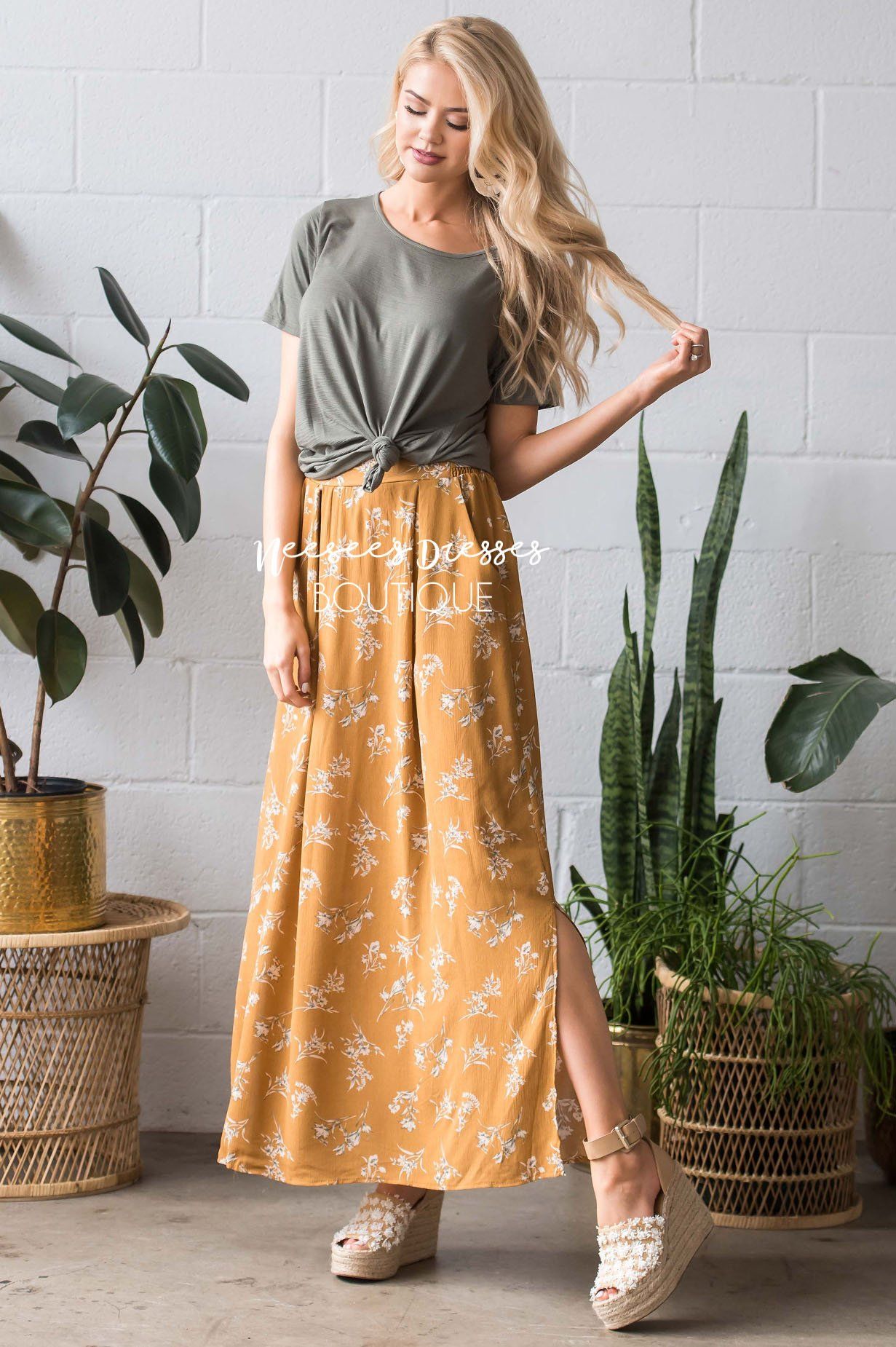 Boho Tie Waist Maxi Skirt Skirts vendor-unknown 