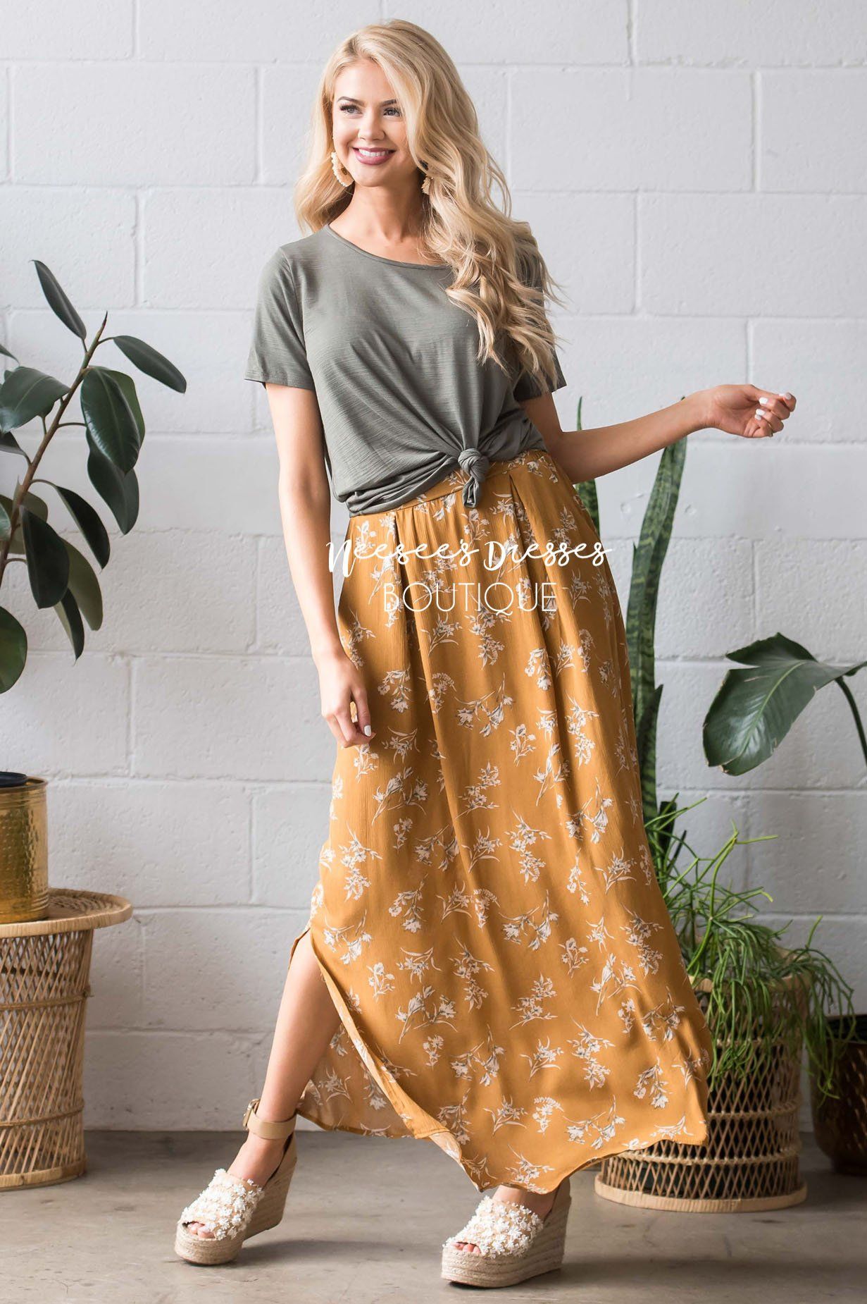Boho Tie Waist Maxi Skirt Skirts vendor-unknown 