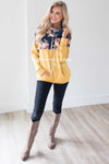 Floral Top Mustard Cowl Neck Sweater Tops vendor-unknown