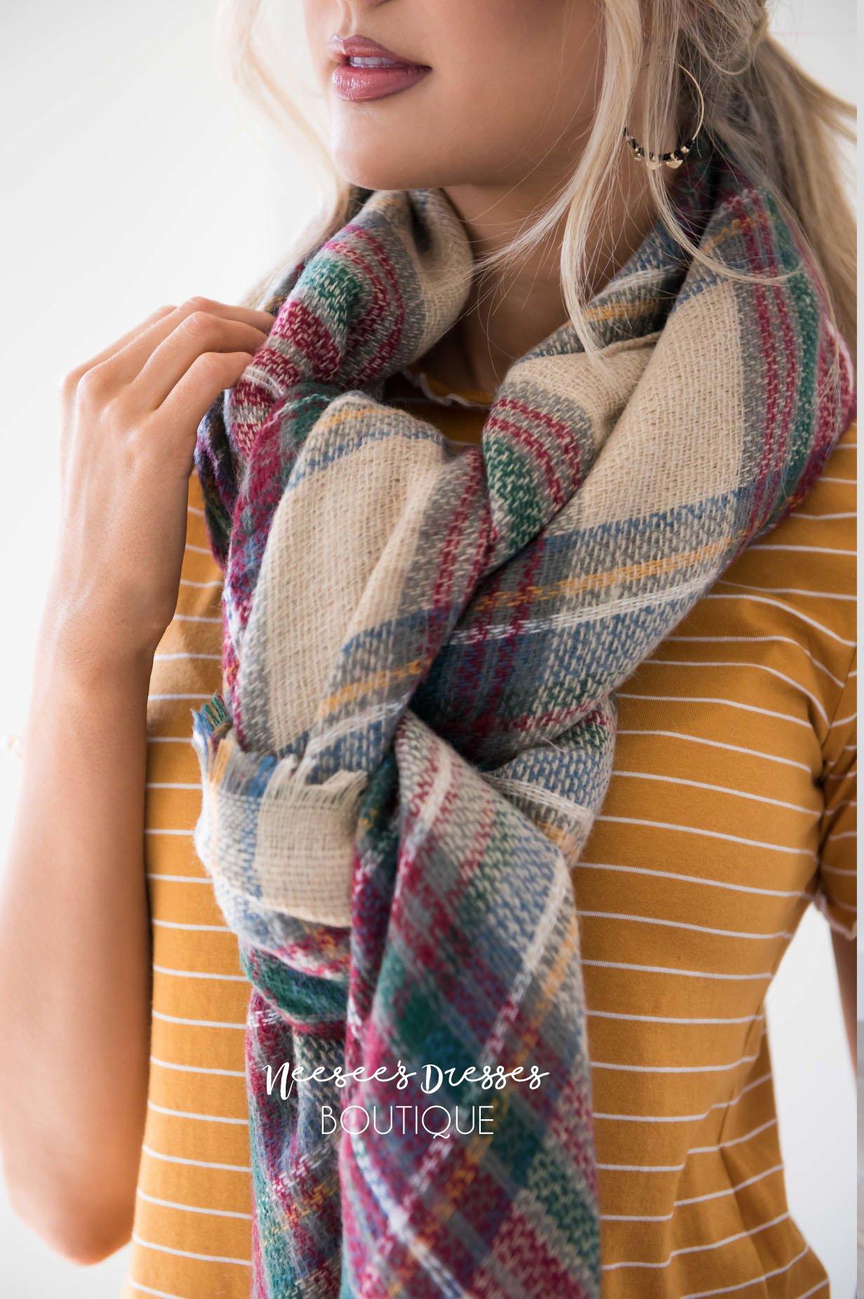 Checkmate Plaid Blanket Scarf Accessories & Shoes Leto Accessories 