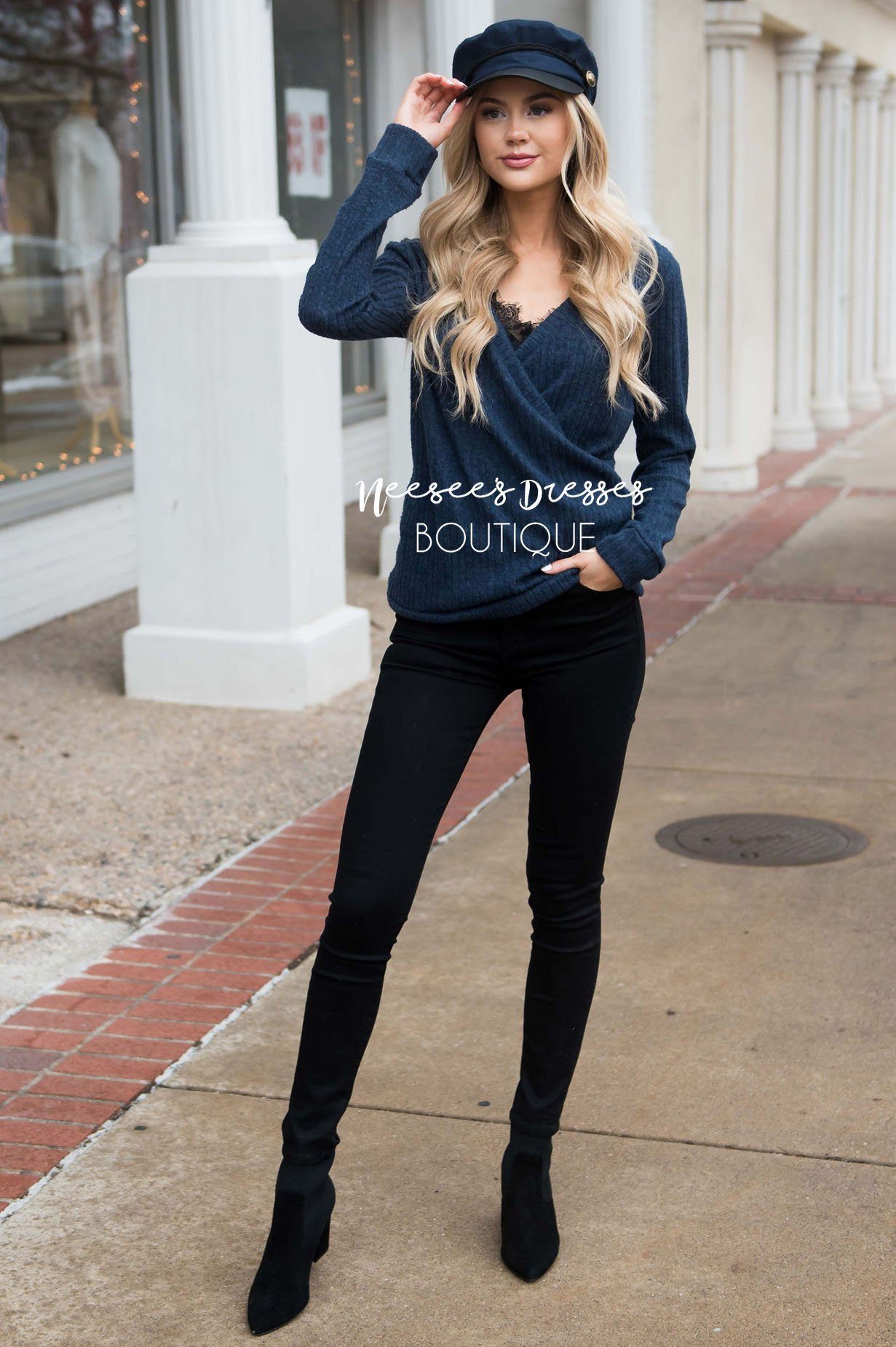 Cross Front Cozy Top Tops vendor-unknown 