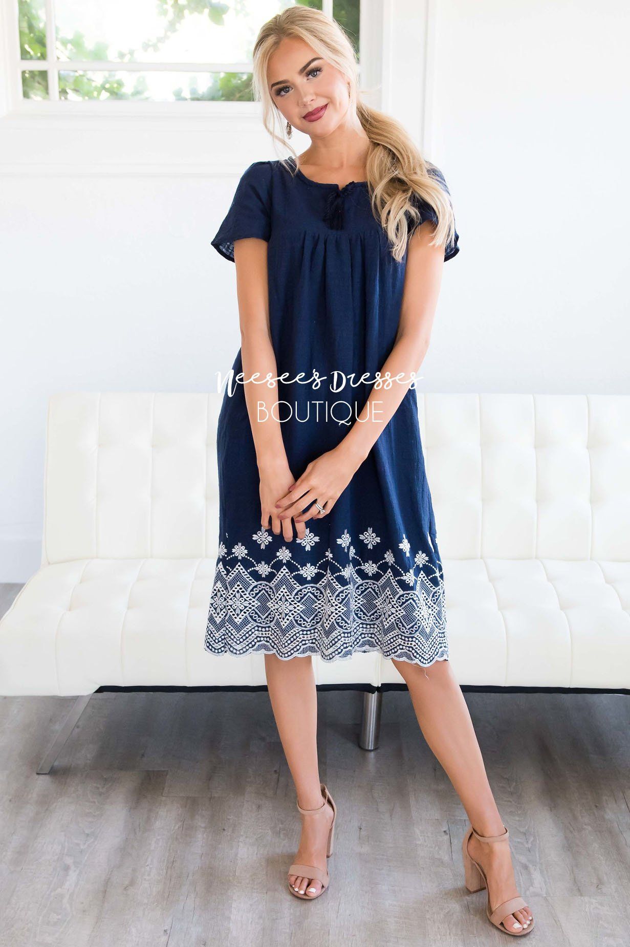 The Sydney Embroidered Dress Modest Dresses vendor-unknown 